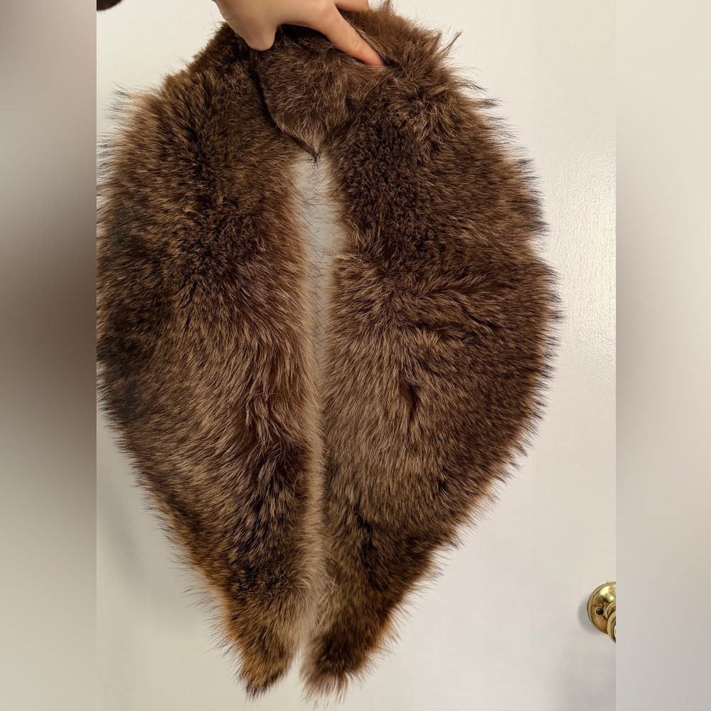 Luxurious Brown real Fur collar
